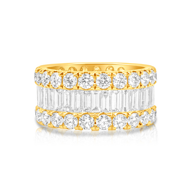 18K Yellow Gold Tdw. 5.90ct Diamond Band Ring - 20729660