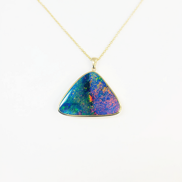 9K Yellow Gold Opal Pendant -20634674