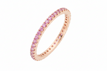 18K Yellow Gold 0.58ct Pink Sapphire Band Ring - 20729523