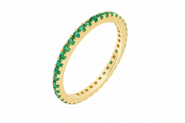 18K White Gold 0.46ct Emerald Band Ring