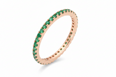 18K White Gold 0.46ct Emerald Band Ring