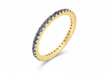 18K White Gold 0.61ct Sapphire Band Ring