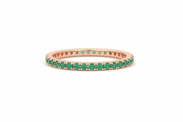 18K White Gold 0.46ct Emerald Band Ring