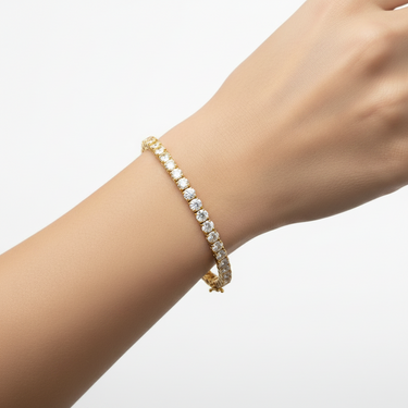 9K Gold 3.00ct Lab Grown Diamond Tennis Bracelet