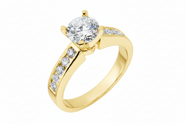 18KWG Centre GIA 1Dia 0.90CT & Side 10Dia 0.25CT Ring - 20730604