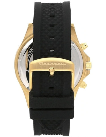 MASERATI SFIDA 44mm,chronograph,Yellow Gold PVD case,Screw Case Back and Crown Strap WR100m - R8871640001