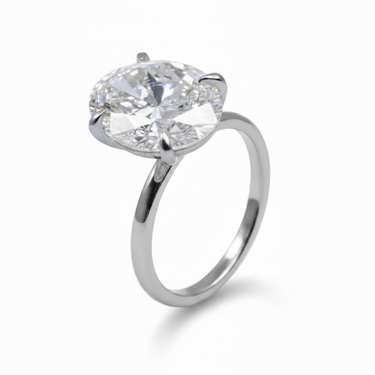 18KYG 1LGD 5.02CT E/VVS2 Oval Lab Grown Diamond Engagement Ring