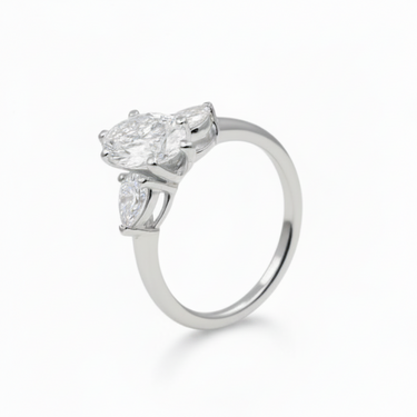 9K Gold Lab Grown Diamond Marquise-Pear Engagement Ring