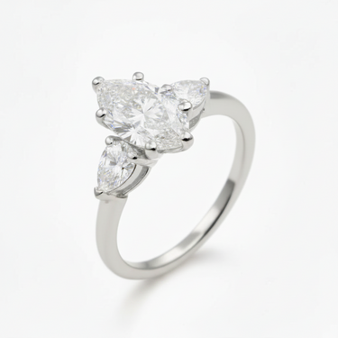 9K Gold Lab Grown Diamond Marquise-Pear Engagement Ring