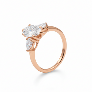 9K Gold Lab Grown Diamond Marquise-Pear Engagement Ring