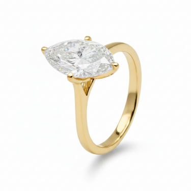 9K Gold 2.00ct Lab Grown Diamond Marquise Engagement Ring