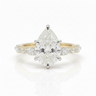 14KYG 1 Centre Lab Grown Diamond 3.06CT & Side Lab Grown Diamonds 0.52CT Engagement Ring