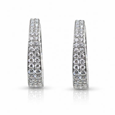 18K White Gold Diamond Earring - 20781033