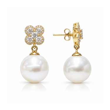18K Yellow Gold South Sea Pearl Drop Earring - 20763329