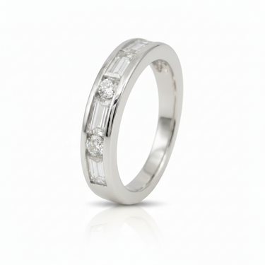 9KYG 9LGD 1.10CT VSEF Lab Grown Diamond Wedding Band Ring