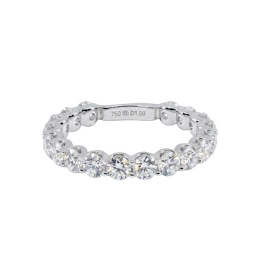 18K White Gold Tdw 1.99CT Diamond Wedding Band