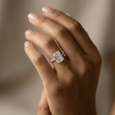 14KYG 2.08CT E/VVS2 0.36CT Lab Grown Diamond Engagement Ring