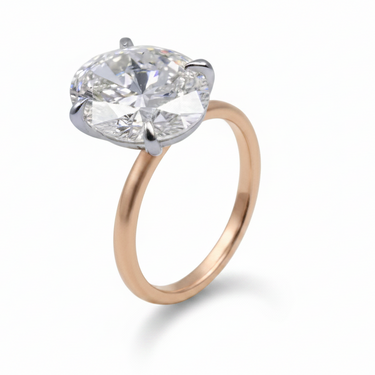 18KYG 1LGD 5.02CT E/VVS2 Oval Lab Grown Diamond Engagement Ring