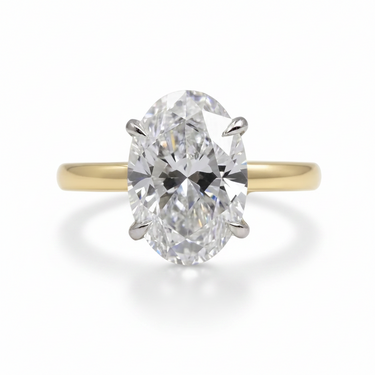 18KYG 1LGD 5.02CT E/VVS2 Oval Lab Grown Diamond Engagement Ring