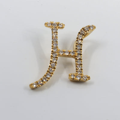 18K Yellow Gold Diamond 'H' Initial Pendant | Gold & Diamond Initial Pendant Melbourne | H&H Jewellery 
