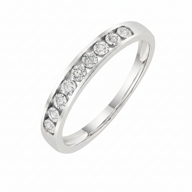 9K Yellow Gold Tdw. 0.05ct Diamond Band Ring
