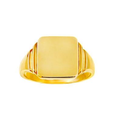 9K Yellow Gold Signet Ring - 20599980