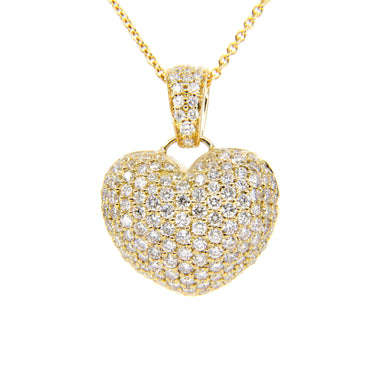 18k White Gold Tdw. 1.00CT Pave Diamond Heart Pendant | Gold Diamond Necklace | Gold Cross Necklace Australia | Rose Gold Necklace | Gold Cross Necklace Melbourne | Gold Diamond Pendant Necklace | Gold Necklace For Women | H&H Jewellery