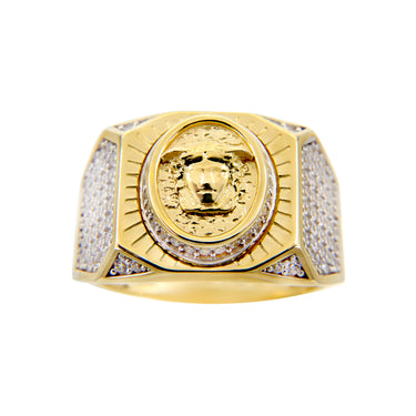 9K Yellow Gold Medusa Cubic Zirconia Ring - 20748395