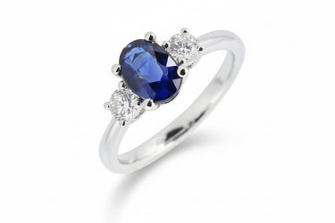 18K White Gold 1.16ct Sapphire and Diamond Ring | Diamond Rings Melbourne | Engagement Rings Melbourne | Wedding Rings Melbourne | H&H Jewellery