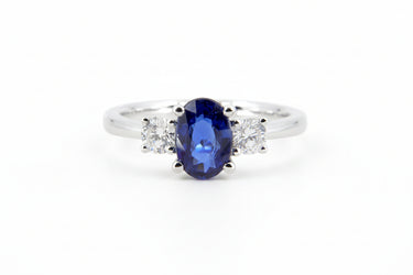 18K White Gold 1.16ct Sapphire and Diamond Ring | Diamond Rings Melbourne | Engagement Rings Melbourne | Wedding Rings Melbourne | H&H Jewellery