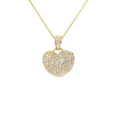 18k White Gold Tdw. 1.00CT Pave Diamond Heart Pendant | Gold Diamond Necklace | Gold Cross Necklace Australia | Rose Gold Necklace | Gold Cross Necklace Melbourne | Gold Diamond Pendant Necklace | Gold Necklace For Women | H&H Jewellery