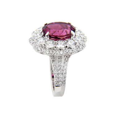 18K White Gold 3.70ct Pink Tourmaline and Diamond Ring - 20737368