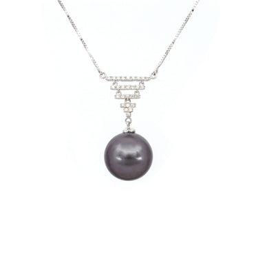 18K White Gold Tahitian Pearl and Diamond Pendant | Gold Diamond Necklace | Gold Cross Necklace Australia | Rose Gold Necklace | Gold Cross Necklace Melbourne | Gold Diamond Pendant Necklace | Gold Necklace For Women | H&H Jewellery