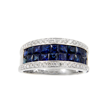 18K White Gold 2.53ct Sapphire and Diamond Ring| Sapphire Engagement Rings | Sapphire Jewellery Melbourne | Sapphire Jewellery Australia | Sapphire Wedding Rings | H&H Jewellery