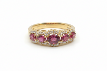18K yellow Gold Ruby and Diamond Ring | Diamond Rings Melbourne | Engagement Rings Melbourne | Wedding Rings Melbourne | H&H Jewellery