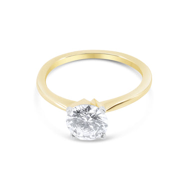 18K Gold Round 1.00ct Lab-Grown Diamond Engagement Ring