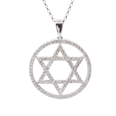 18K Yellow Gold Tdw. 0.88ct Diamond Star of David Pendant | Gold Diamond Necklace | Gold Cross Necklace Australia | Rose Gold Necklace | Gold Cross Necklace Melbourne | Gold Diamond Pendant Necklace | Gold Necklace For Women | H&H Jewellery