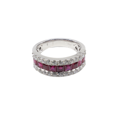 18K White Gold Ruby and Diamond Ring - 20756970