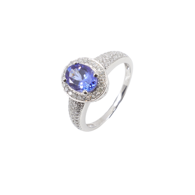 14K White Gold Tanzanite and Diamond Ring | Diamond Engagement Rings Melbourne | Wedding Rings Melbourne | H&H Jewellery