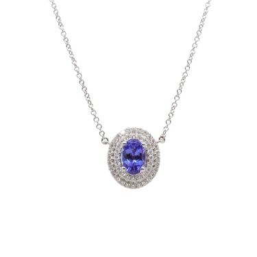 18K White Gold Tanzanite and Diamond Necklace | Gold Diamond Necklace | Gold Cross Necklace Australia | Rose Gold Necklace | Gold Cross Necklace Melbourne | Gold Diamond Pendant Necklace | Gold Necklace For Women | H&H Jewellery