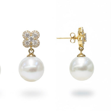 18K Yellow Gold South Sea Pearl Drop Earring - 20763329