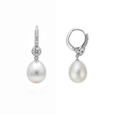 18K White Gold South Sea Pearl Drop Earring - 20765354