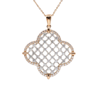 18K Rose Gold and White Gold Diamond Pendant -