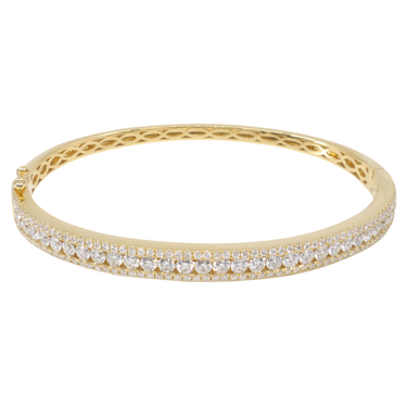 18K Yellow Gold Diamond Bangle - 20767457