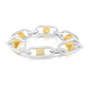 18K Yellow and White Gold Diamond Bracelet - 20767846