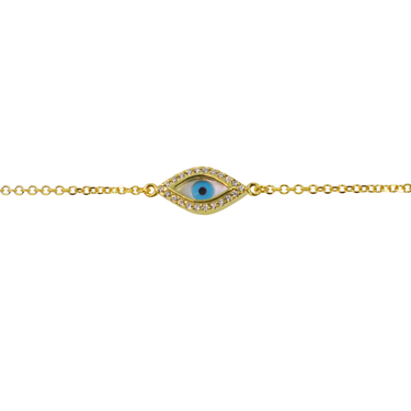 9K Yellow Gold Eye Bracelet - 20766092