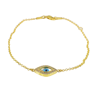 9K Yellow Gold Eye Bracelet - 20766092