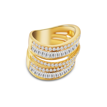 18K Yellow Gold Diamond Ring - 20773229