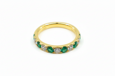 18K Yellow Gold Emerald and Diamond Ring - 20774073