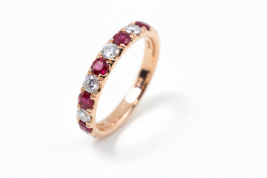 18K Yellow Gold Ruby and Diamond Ring